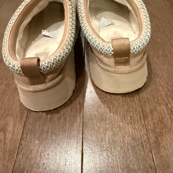 UGG TAZZ PLATFORM Sand/Blue Suede Cozy Slipper sz 9 - Picture 4 of 9